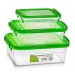 Судки пластикові (набір контейнерів) для їжі харчової судочок 3шт Stenson (NP-62)
