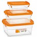 Судки пластикові (набір контейнерів) для їжі харчової судочок 3шт Stenson (NP-62)