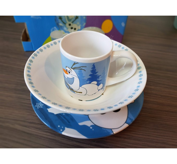 Посуд дитячий набір 3шт (тарілки, чашка) Кераміка Stenson (MH-2770)