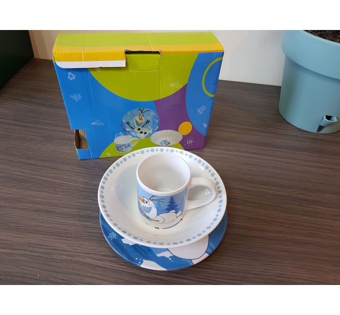 Посуда детская набор 3шт (тарелки, чашка) Керамика Stenson (MH-2770)