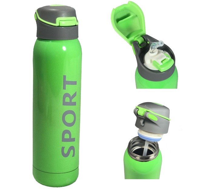 Термос (термочашка) пляшка спортивна металева 500мл Stenson Sport New (8257P)