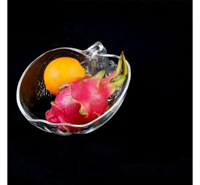 Салатник стеклянный (салатница для пищи) глубокая для кухни Яблочко 13см Stenson (R85578)