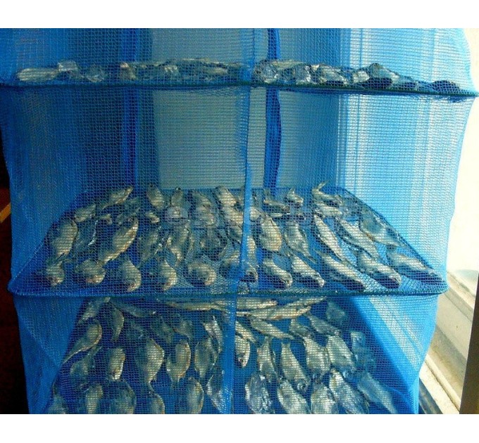Сетка для сушки рыбы (сушилка для фруктов, овощей) трехъярусная 30х30х60см Stenson (SF23636)