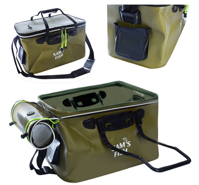 Сумка рыбацкая (чехол, ведро мягкое, ящик для рыбалки) для хранения рыбы и прикормки EVA 40 см (SF23834)