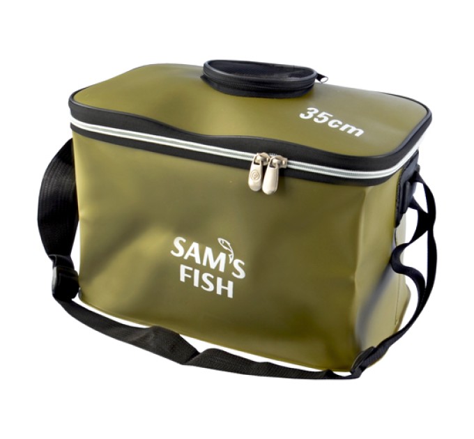 Сумка рибальська (чохол, відро м'яке, ящик для риболовлі) для зберігання риби та підгодовування EVA 35 см (SF23841)