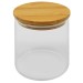 Скляна банка (харчовий контейнер) з кришкою з бамбука для зберігання продуктів 600мл 10x11см (R86339)