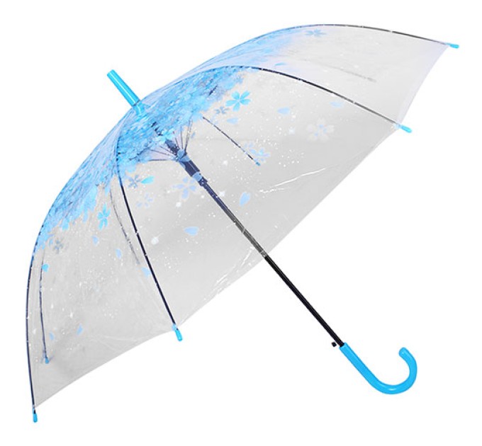 Зонт-трость полуавтомат (зонтик женский) от дождя ветрозащитный прозрачный 60см Весна Stenson (R83140)