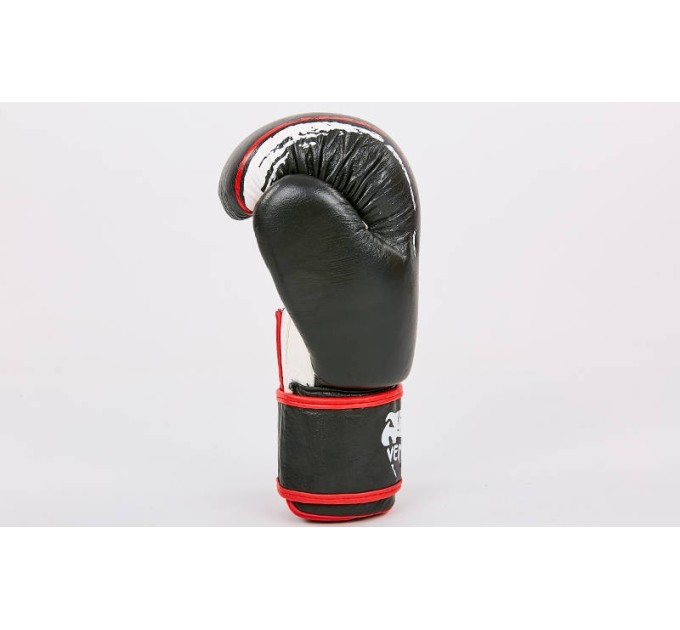Рукавички боксерські (для боксу) шкіряні на липучці 10-12oz VENUM (MA-6749)