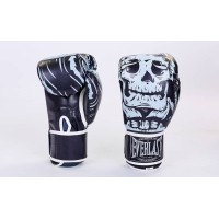 Перчатки боксерские из кожи PU 8-12 унций Everlast Skull (BO-5493)