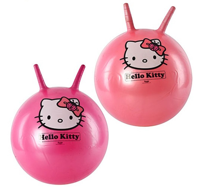 Мяч попрыгун (Фитбол) детский с рожками Hello Kitty 45см
