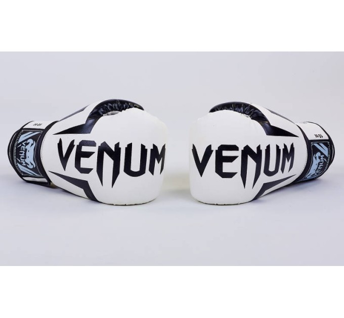 Перчатки боксерские для бокса 8-12 унций на липучке VENUM кожа PU (BO-5698)