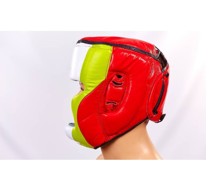 Шлем боксерский (с полной защитой) кожа ELAST МА-011