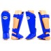 Защита для ног (голень+стопа) MMA Кожа TWINS SGL-10-BU (р-р S-XL, синий, красный)