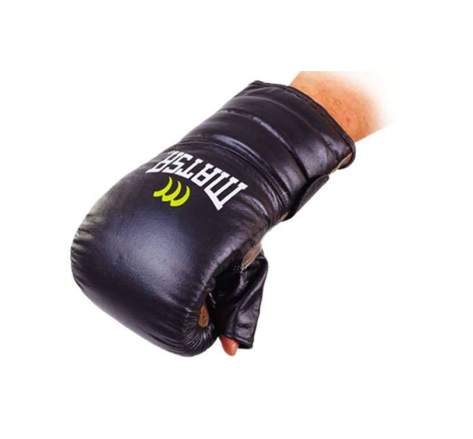 Снарядні рукавички для єдиноборств із відкритим великим пальцем шкіряні Zel (MA-6011)