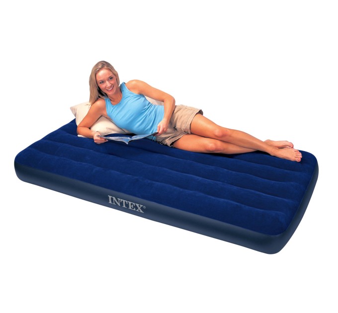 Матрац-ліжко надувний пляжний для відпочинку та будинку 191x99см Intex (68757)