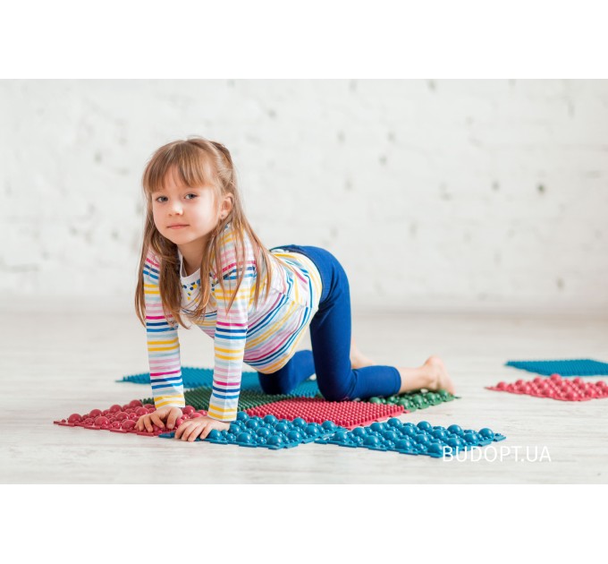 Дитячий масажний килимок пазл для стоп (ортопедичний, гумовий) Onhillsport 4шт (MS-1209-1)