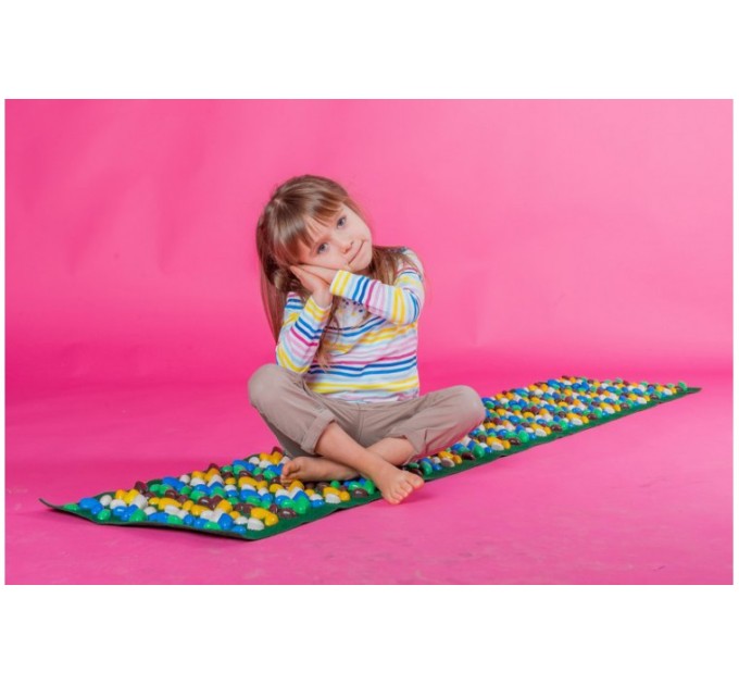 Массажный ортопедический коврик развивающий детский с камнями Onhillsport Стандарт 200*40см (MS-1269)