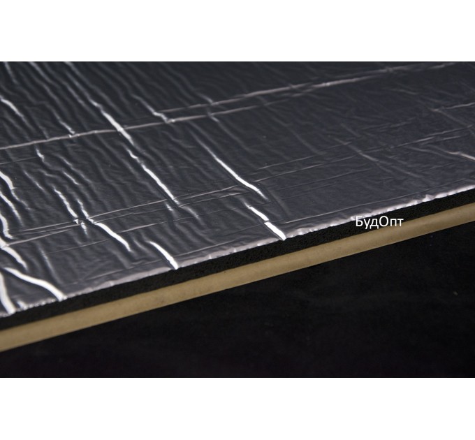 Тепло-шумоизоляция из вспененного каучука SoundProOFF Flex Sheet с фольгой 6мм лист 80x50см