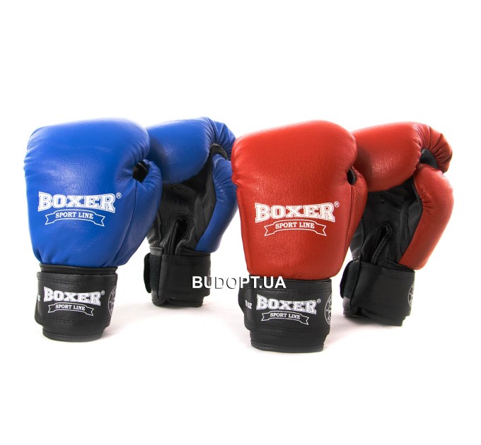 Рукавички боксерські шкіряні Boxer 10 унцій (bx-0028)