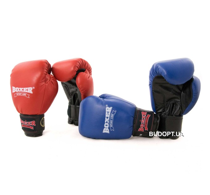 Боксерские перчатки кожаные с печатью ФБУ Boxer Profi 10 унций (bx-0040)