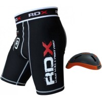 Шорты MMA компрессионные RDX с ракушкой Сarbon