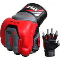 Снарядные перчатки, битки RDX Leather Red