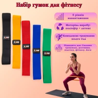 Резинки для фитнеса и спорта (лента эспандер) тканевые петли для ног/рук/ягодиц набор 5шт OSPORT (OF-0195) Резинки для фитнеса и спорта (лента эспандер) тканевые петли для ног/рук/ягодиц набор 5шт OSPORT (OF-0195)