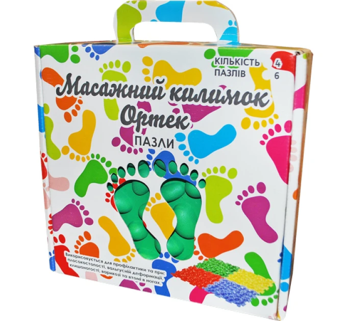 Килимок масажний ортопедичний Пазли Мікс ПВХ 4 елем. OLVI (07789)