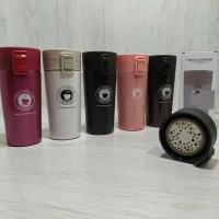 Стакан-термос металлический для холодных и горячих напитков с фильтром ситечком 350мл Stenson (MT-3440)