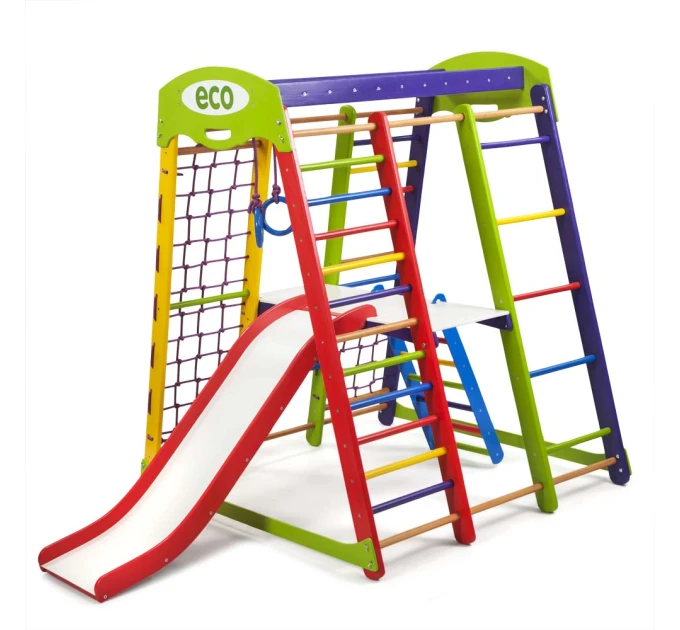 Детский спортивный комплекс 132х124х150см SportBaby (Акварелька Plus 3)