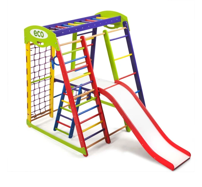 Детский спортивный комплекс 132х124х150см SportBaby (Акварелька Plus 3)