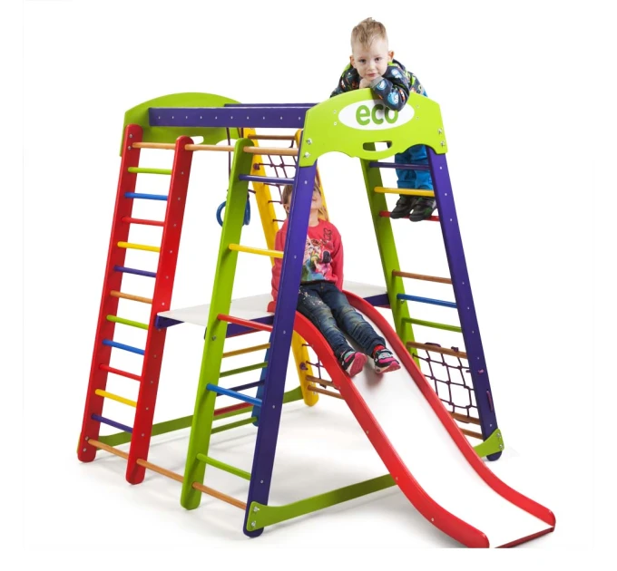 Детский спортивный комплекс 132х124х150см SportBaby (Акварелька Plus 3)
