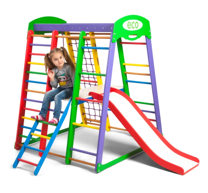 Детский спортивный комплекс 132х124х150см SportBaby (Акварелька Plus 3)