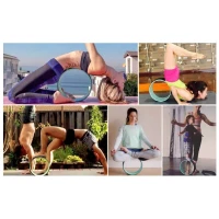 Колесо для йоги и фитнеса (йога кольцо) пробковое 32х13см OSPORT Fit Wheel Yoga (MS 4199)